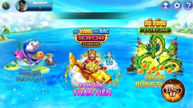 Chinh chiến Bắn cá Zing68 cực phê rinh quà cực khủng