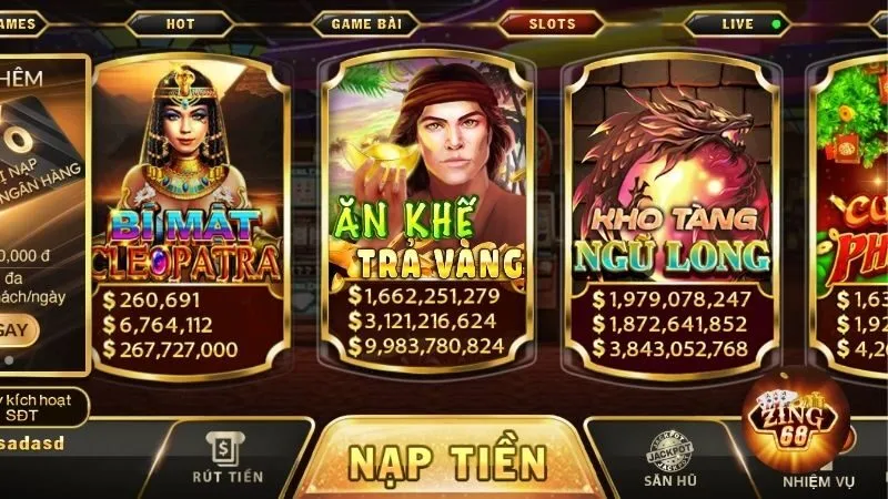 Nổ hũ Zing68 là sân chơi slot chiếm sóng mọi mặt trận